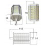 Oem - R7S 118mm 30W 64x SMD 5730 LED Lamp Warm white - Dimmable - Tube lamps - AL1090-WWD