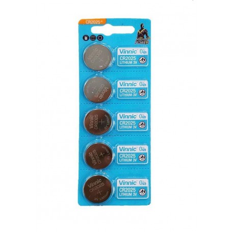 Vinnic - 5x Vinnic CR2025 / DL2025 3V 160mAh Lithium button cell battery - Button cells - BL277-CB