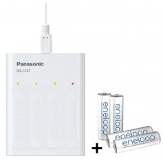 2.25h Panasonic Eneloop USB Charger Powerbank BQ-CC87 + 4x AA 2000mAh batteries