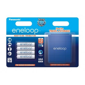Eneloop, AAA R3 Panasonic Eneloop Rechargeable Batteries + Free storage box, Size AAA, BL336-5410853065067