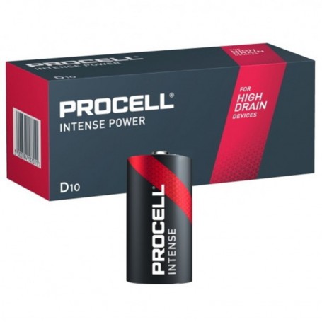Duracell - 10x PROCELL INTENSE POWER (Duracell Industrial) LR20 D Alkaline battery - Size C D 4.5V XL - BS469