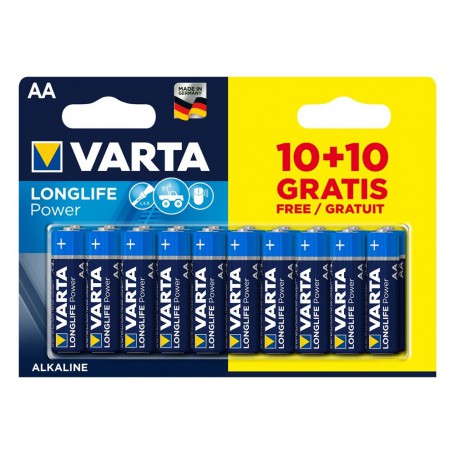 Varta - Varta Longlife Power Alkaline batteries AA / LR6 (Mignon) 1.5V 2950 mAh - Size AA - BS482