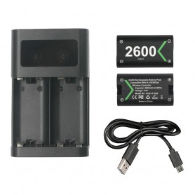 Oem - Charger + 2 2600mAh batteries for XBOX One One X One S Elite - Xbox One - AL1122-XB1