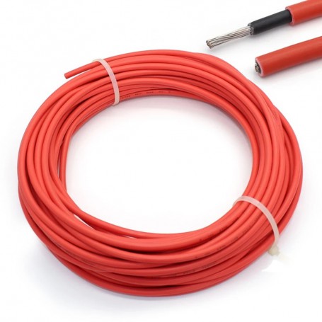 Elettro Brescia, 4mm2 (12AWG) Zonnepaneel Draad - Rood of Zwart - 1 Meter, Solar Kabels, AL250-SOLAR-CB