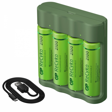GP, GP Recyko + PB420 AA / AAA battery charger + 4x AA 2100mAh batteries, Battery chargers, BS503-B420