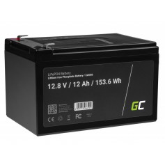 Green Cell LiFePO4 12.8V 12Ah battery for solar panels and campers