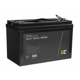 Green Cell, Batería Green Cell LiFePO4 12.8V 100Ah 1280Wh para paneles solares y autocaravanas, Batería de LiFePO4, GC116-CAV05