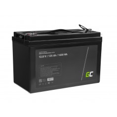 Batteria Green Cell LiFePO4 12,8V 125Ah 1600Wh per pannelli solari e camper