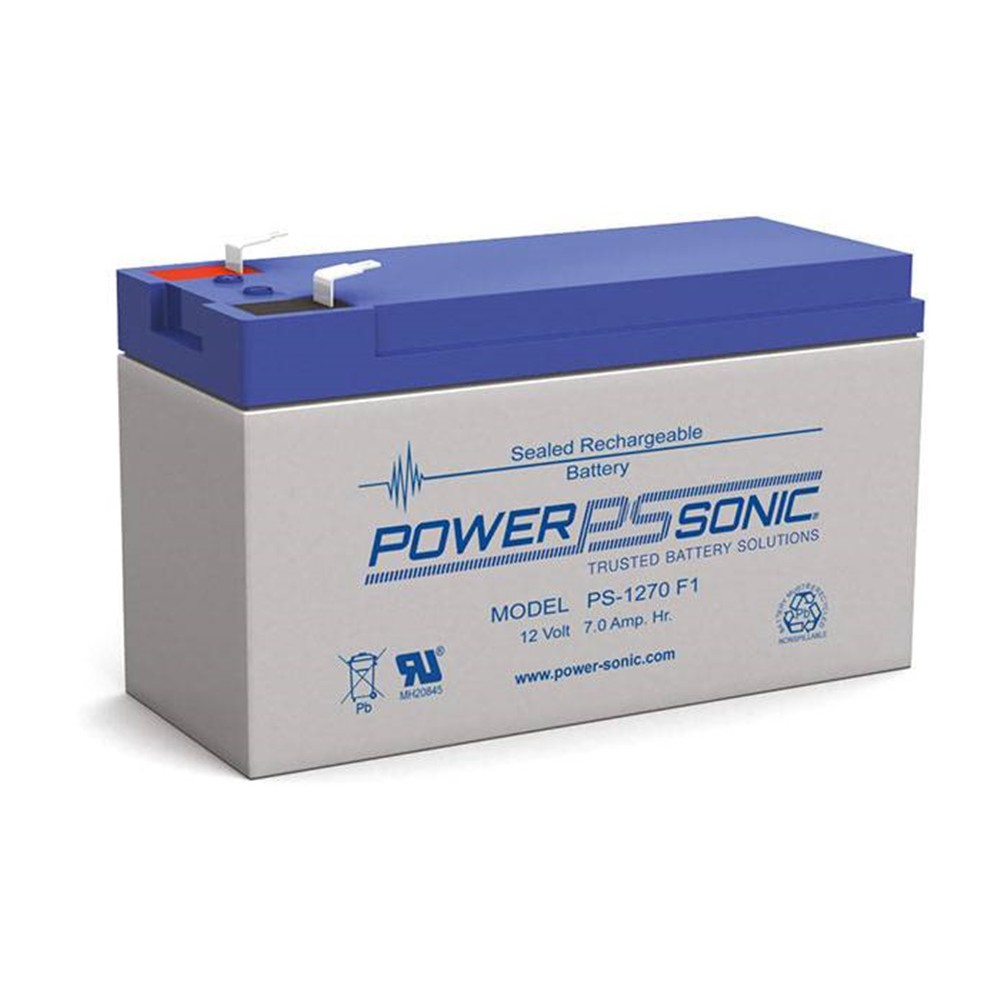 POWER SONIC 12V 7Ah F1 4.8mm PS-1270 Batería recargable de plomo-ác...