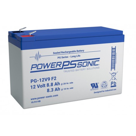POWER SONIC, POWER SONIC 12V 8.8Ah F2 PG-12V9F2 LONG LIFE Rechargeable Lead-acid Battery, Battery Lead-acid , PS-015
