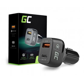 Green Cell, GREEN CELL Car charger USB-C Power Delivery + USB Quick Charge 3.0, Auto charger, GC130-CAD33