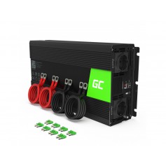 Green Cell - 2000W DC 24V to AC 230V with USB Current Inverter Converter - Pure/Full Sine Wave - Battery inverters - GC162-INV20