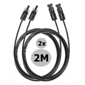 Stäubli, MC4 2 Meter 4mm MC4 Male-FEMALE Cable 2 Pieces - Solar accessoires, Cabling and connectors, S-MC4-2M-2