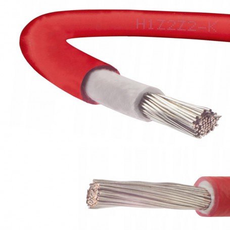 Elettro Brescia - Fil de panneau solaire de 6mm2 - Rouge ou noir - 1 mètres - Câbles Solaires - 6MM-1M-CB