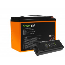 Green Cell, Green Cell LiFePO4 12.8V 38Ah battery with charger, LiFePO4 battery, GC164-CAV14