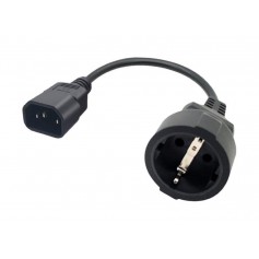 Oem - C14 naar Schuko CEE7/4 socket adapter netsnoer kabel - Pluggen en Adapters - APC0139-CB