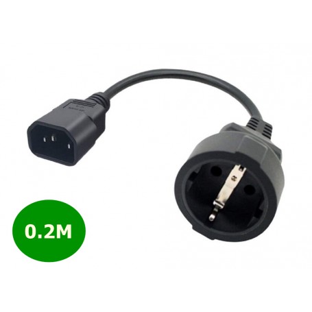 Oem, C14 to Schuko CEE7/4 socket adapter power cord cable, Plugs and Adapters, APC0139-CB