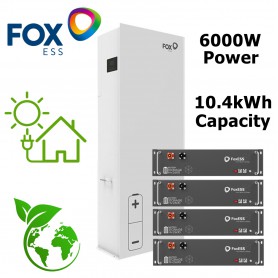 FOX ESS - FOX 6kW All in One Off Grid Hybrid 10.4kWh Storage System - Solar Batteries - FOX-AIO-6KW-10.4