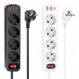HOCO, HOCO 4000W high power 1.8m extension socket, 4 EU-sockets + Type-C PD20W + 2xUSB 18W output, Plugs and Adapters, H4602-CB