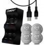 Oem - CT-ENERGY Lithium Coin Cell Battery Charger with 4 Pack Lir2450 3.7V High Capacity Rechargeable - Battery chargers - AL...