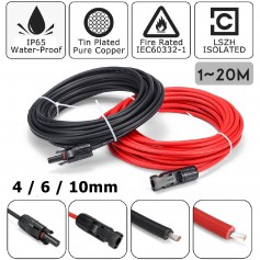 Oem, MC4 4-10mm 2-20m MC4 Single End Male-Female Cable 2 Pieces - Solar accessoires, Cabling and connectors, ET001-CB