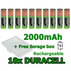 Duracell - 10x DURACELL R6/AA Ni-MH 2000mAh Rechargeable batteries - Size AA - BS530
