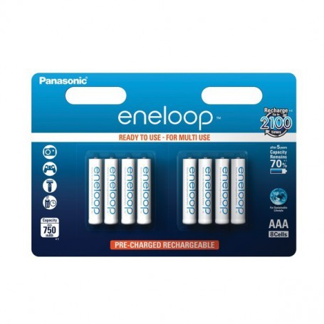 Eneloop - 8x Panasonic Eneloop AAA Rechargeable Battery R3 - Size AAA - ON2107