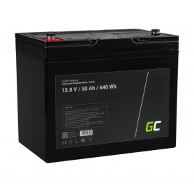 Green Cell, Green Cell LiFePO4 12.8V 50Ah 640Wh accu voor zonnepanelen en campers, LiFePO4 Batterij, GC117-CAV06