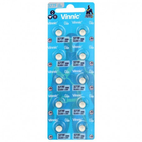 Vinnic, Alkaline button cell battery compatible with Vinnic 377 / 376 / SR 626 SW / G4 1.55V, Button cells, BL315-CB