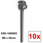 ESDEC, 10x Tornillo de montaje ESDEC M6 x 55 mm Gris (ESD-1000655), Material de montaje solar, SE320