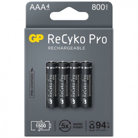GP, GP R03/AAA ReCyko+ Pro Professional 800mAh Rechargeable, Size AAA, NK262-CB