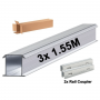 ESDEC - ESDEC 4.64 (3x 1.55m) + 2x Cuplaj șine ClickFit EVO Kit șină de montare - Material de montaj solar - SE065-4.6-PACK