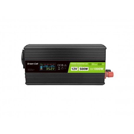 Green Cell - GREEN CELL Smart LCD 500W 12V DC a 230V AC con inversor de batería USB QC3.0 Sinusoide pura - Inversores de bate...