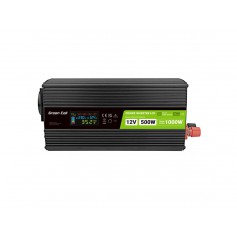 GREEN CELL Smart LCD 500W 12V DC la 230V AC cu USB QC3.0 Invertor de baterie - Sinusoid pur