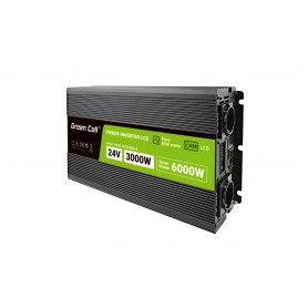 Green Cell - GREEN CELL Smart LCD 3000W 24V DC la 230V AC cu USB QC3.0 Invertor de baterie - Sinusoid pur - Invertoare de bat...
