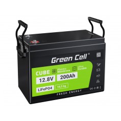Green Cell - Baterie Green Cell LiFePO4 12.8V 200Ah 2560Wh pentru panouri solare și rulote Noua ediție S -  - GC387-CAV04S