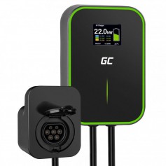 Cargador RFID GREEN CELL EV Wallbox PowerBox 22kW con toma Tipo 2 para coche eléctrico