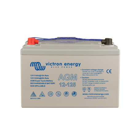 Victron energy, Victron 12V 125Ah (C20) AGM Super Cycle Battery M8, Lead-acid (AGM and Gel) batteries, SL434