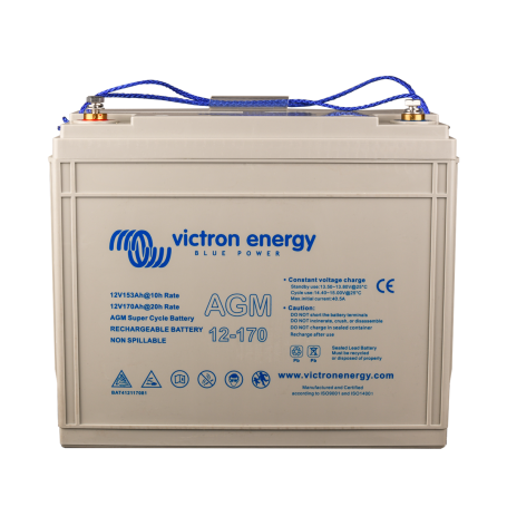 Victron energy, Batteria Victron 12V 170Ah (C20) AGM Super Cycle M8, Piombo-acido (AGM e Gel) Batterie, SL435