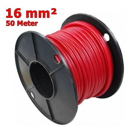 DG RUBBER HOLLAND - 16mm² Rotolo da 50 metri - Rosso/Nero Cavo batteria a doppio isolamento, resistente all'olio e molto fles...