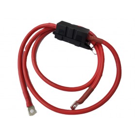 DG RUBBER HOLLAND, Battery cable red 35mm² - 2 meters - 2x M8 eye with Megafuse fuse 80A, Battery Cables, DG002-35-2M-RE-M8-80A