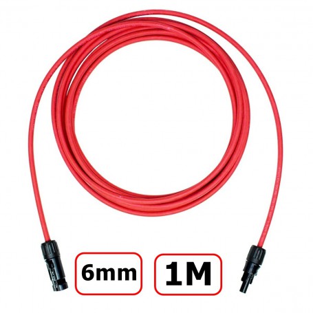 Oem, Cablu MC4 1-20 metri 6mm mascul-femela roșu/negru - 1 bucată, Cabluri Solare, ET002-6-2X-MC4-CB