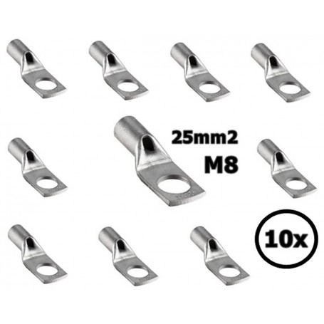 Sicame, 25 mm2 Cable Terminal Lug M8 - Single (10x set), Battery Cables, DE25-08