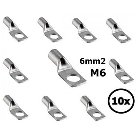 Sicame, 6 mm2 Cable Terminal Lug M6 - Single (10x set), Battery Cables, DE6-06