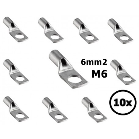 Sicame - Terminal de cable 6 mm2 Lug M6 - Sencillo (10x set) - Cables de batería - DE6-06