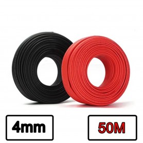 Elettro Brescia, Cavo del pannello solare da 4 mm2 (12 AWG 1Kw) - rosso o nero - 50 metri, Cavi Solari, AL157-CB