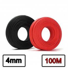 Elettro Brescia, Fil de panneau solaire de 4 mm2 (12 AWG) - Rouge ou noir - 100 mètres, Câbles Solaires, SE450-CB