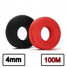 4mm2 (12AWG) Zonnepaneel Draad - Rood of Zwart - 100 Meter