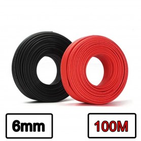 Athilex, 6mm2 Solarpanel-Draht - Rot oder Schwarz - 100 Meter, Solarkabel, SE488-CB