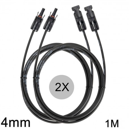 Athilex - 4mm MC4 extension cable black 1-20 meters 2 pieces set - Solar Cables - 4MM-BL-SET-CB